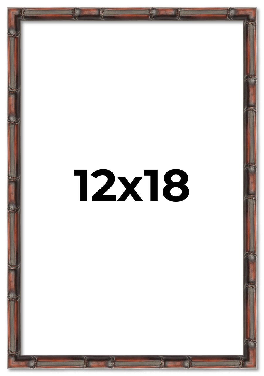 12x18 Thin Bamboo Picture Frame with UV-Resistant Acrylic & Acid Free Backing, Available in 2 Finishes - Gold and Brown